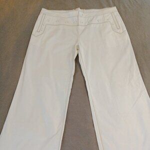 Sperry Brand 100% Cotton White Sailor Pants with Tan Stitching Women's Size 16